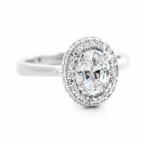 Chantilly Antique Engagement Ring with Lab Grown Diamond