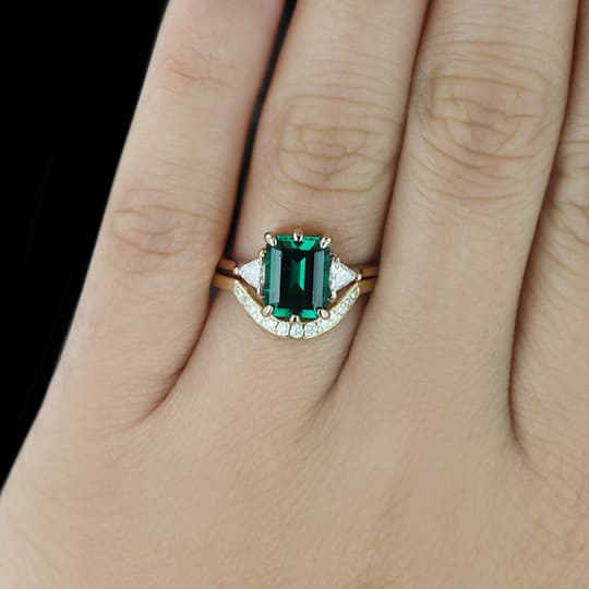 Custom MiaDonna Emerald Engagement Ring