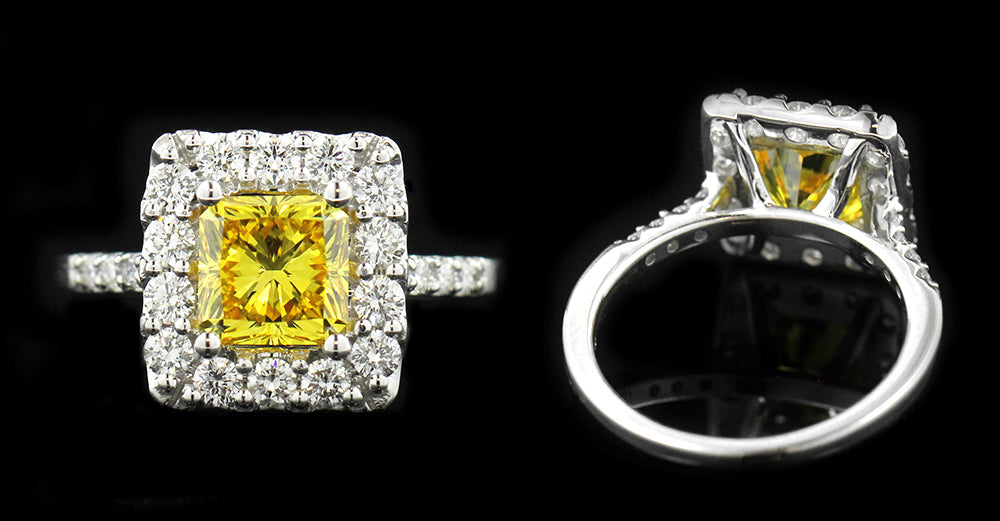 Custom Yellow Lab Created Diamond Ring
