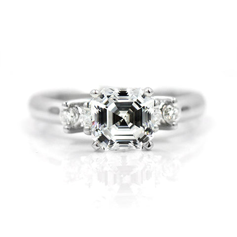 Priscilla Three Stone Engagement Ring with Lab Grown Diamond