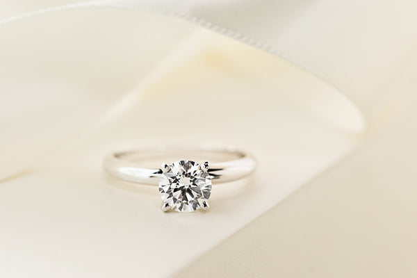 traditional solitaire lab grown diamond engagement ring
