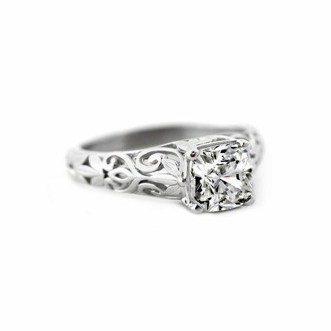Tory Antique Engagement Ring with Lab Grown Diamond